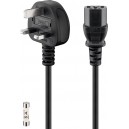 C&acirc;ble d'alimentation UK, 1,8 m, noir