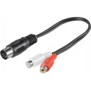 Adaptateur de c&acirc;ble audio, DIN femelle vers RCA m&acirc;le st&eacute;r&eacute;o