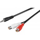 Adaptateur de c&acirc;ble audio 3,5 mm, m&acirc;le vers femelle RCA st&eacute;r&eacute;o