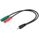 Adaptateur pour casque PC, 1x 3,5 mm AUX 4 p&ocirc;les vers 2x 3,5 mm AUX 3 p&ocirc;les