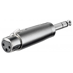 Adaptateur XLR, AUX Jack 6,35 mm St&eacute;r&eacute;o Fiche vers XLR Prise