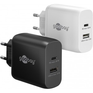 Chargeur Rapide Double USB-C&trade; PD GaN (65 W) noir